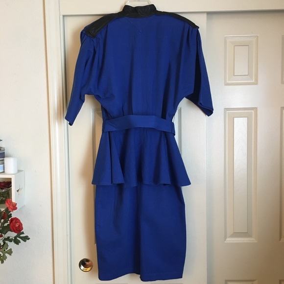 Vintage D. Frank Denim Peplum Dress Size 8 - Picture 4 of 4